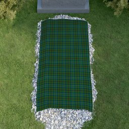 ScotsTee Shop Scottish Harkness Hunting Clan Tartan Grave Blanket For Cemetery Waterproof Custom Memorial