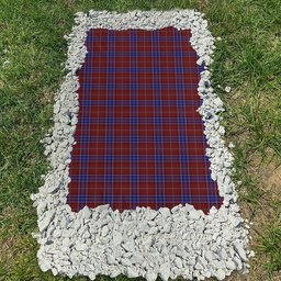 ScotsTee Shop Scottish Hudson Clan Tartan Grave Blanket For Cemetery Waterproof Custom Memorial