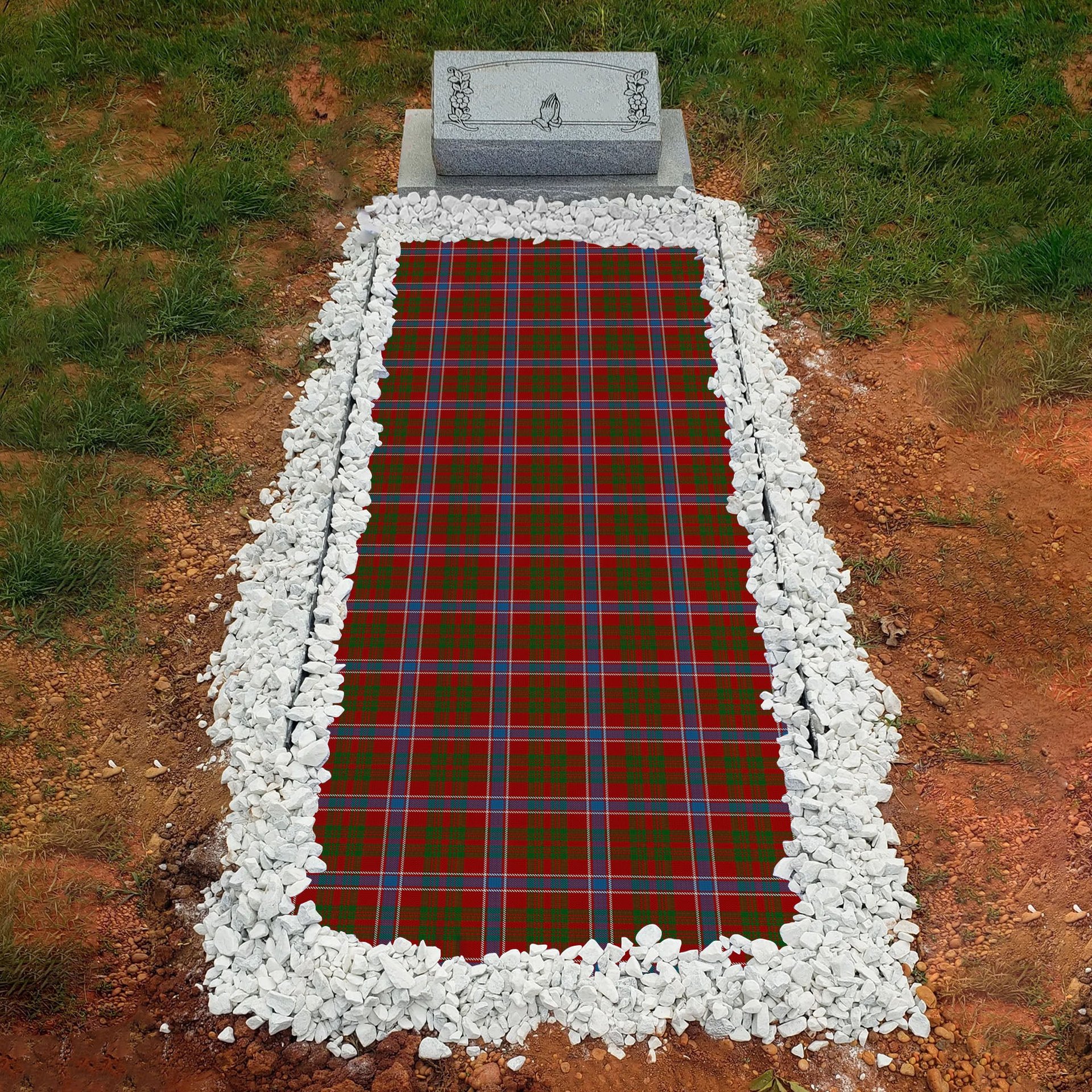 ScotsTee Shop Scottish Harkness Dress Clan Tartan Grave Blanket For Cemetery Waterproof Custom Memorial