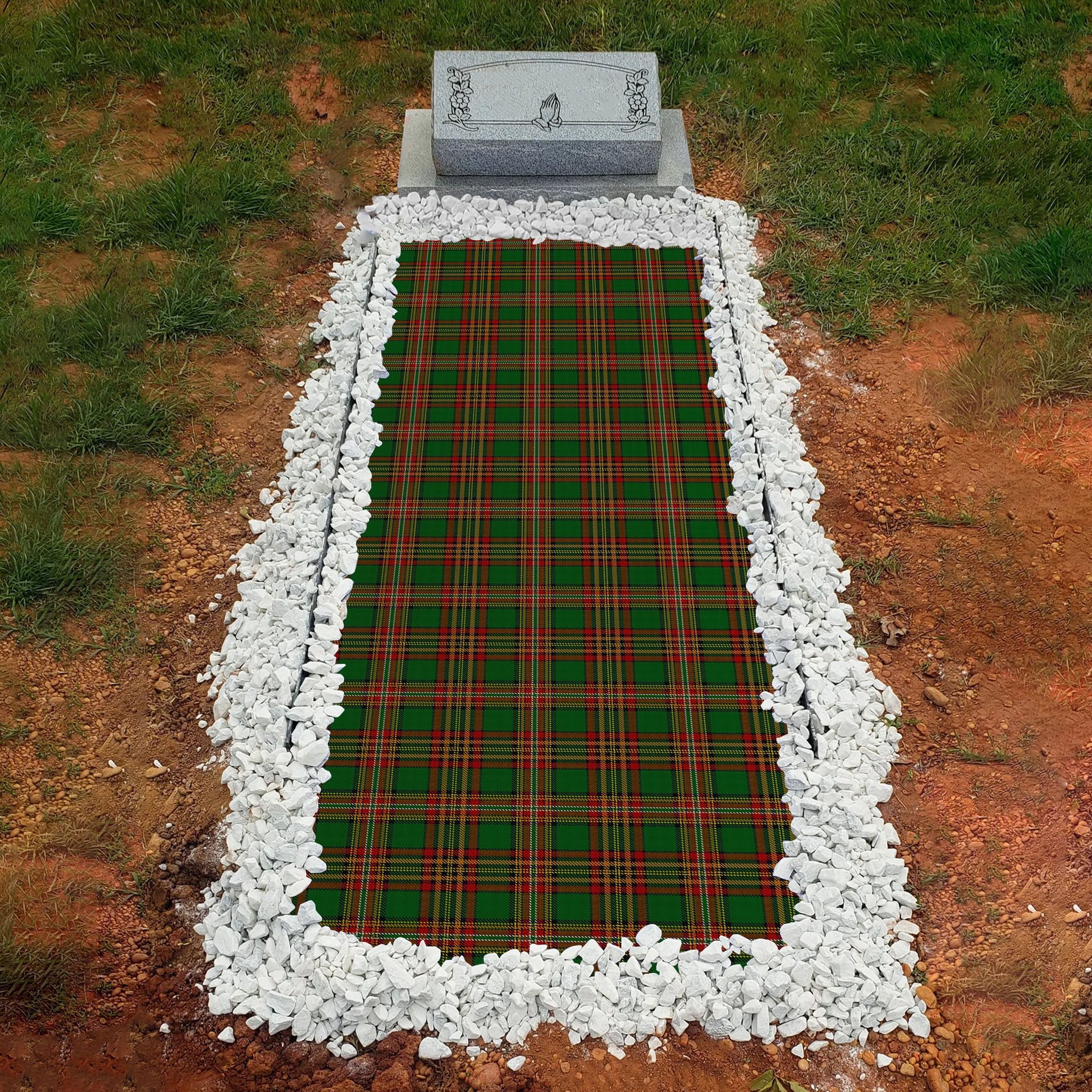 ScotsTee Shop Scottish Goldstraw Clan Tartan Grave Blanket For Cemetery Waterproof Custom Memorial