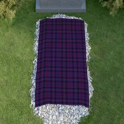 ScotsTee Shop Scottish Dundonald Clan Tartan Grave Blanket For Cemetery Waterproof Custom Memorial