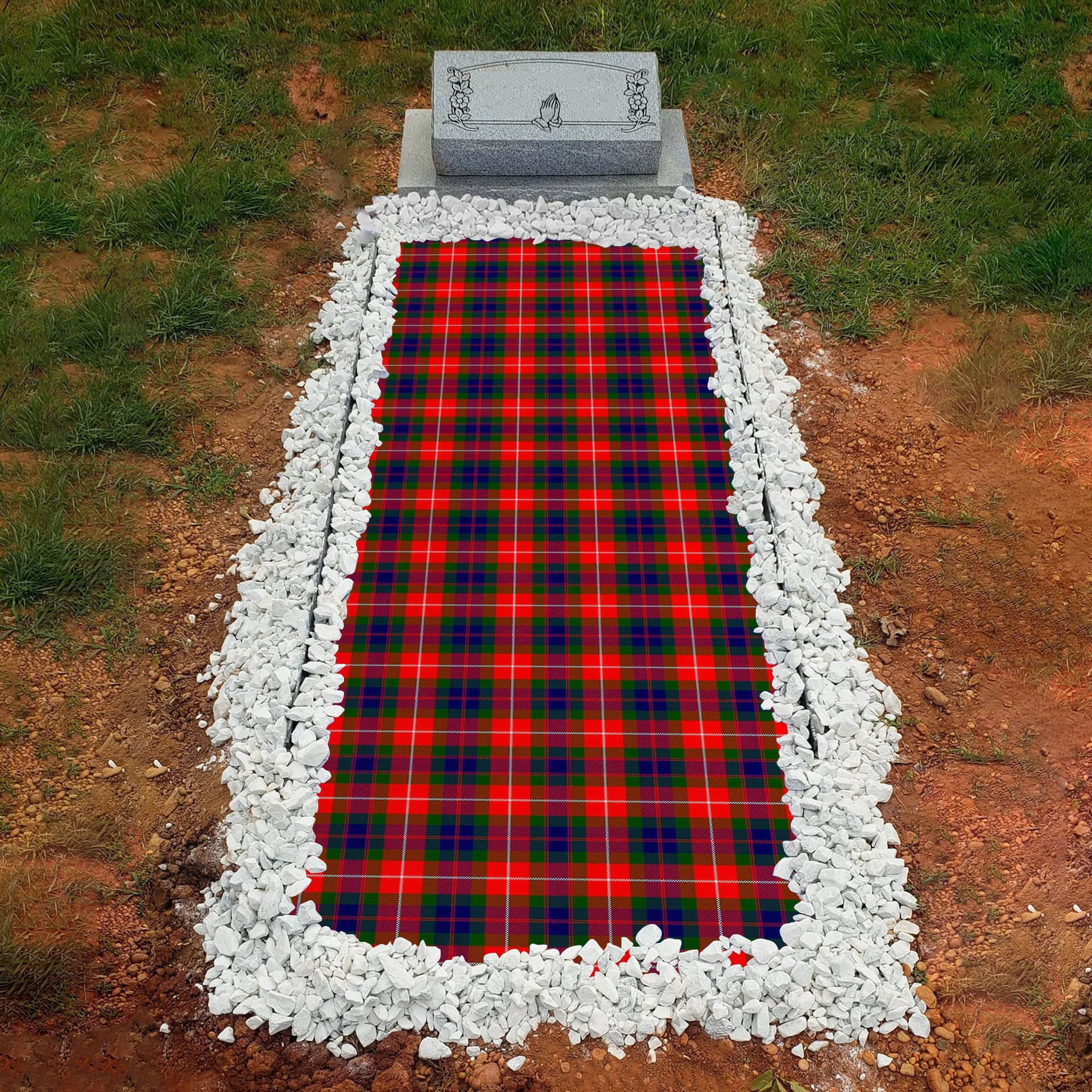 ScotsTee Shop Scottish Fraser Lovat Modern Clan Tartan Grave Blanket For Cemetery Waterproof Custom Memorial