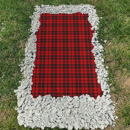 ScotsTee Shop Scottish Hog Clan Tartan Grave Blanket For Cemetery Waterproof Custom Memorial