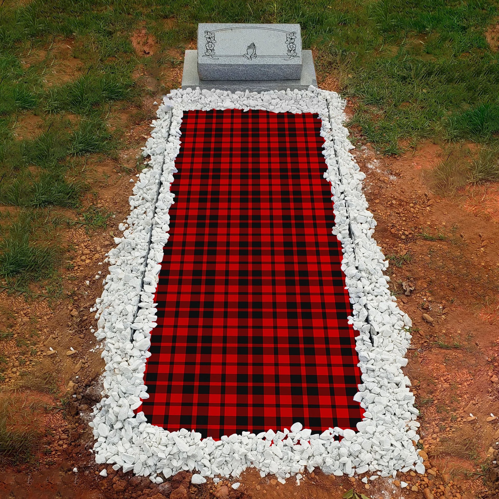 ScotsTee Shop Scottish Hog Clan Tartan Grave Blanket For Cemetery Waterproof Custom Memorial