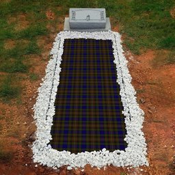 ScotsTee Shop Scottish Highfield Hunting Clan Tartan Grave Blanket For Cemetery Waterproof Custom Memorial