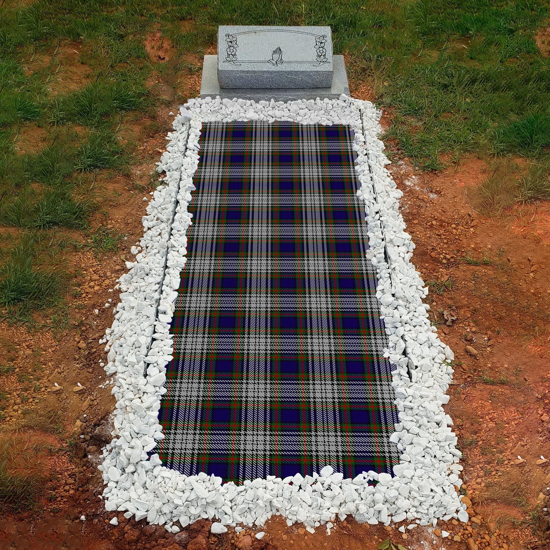 ScotsTee Shop Scottish Highfield Dress Clan Tartan Grave Blanket For Cemetery Waterproof Custom Memorial