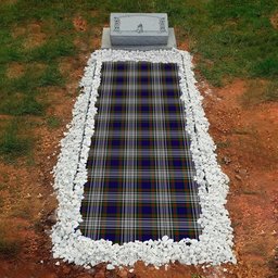 ScotsTee Shop Scottish Highfield Dress Clan Tartan Grave Blanket For Cemetery Waterproof Custom Memorial