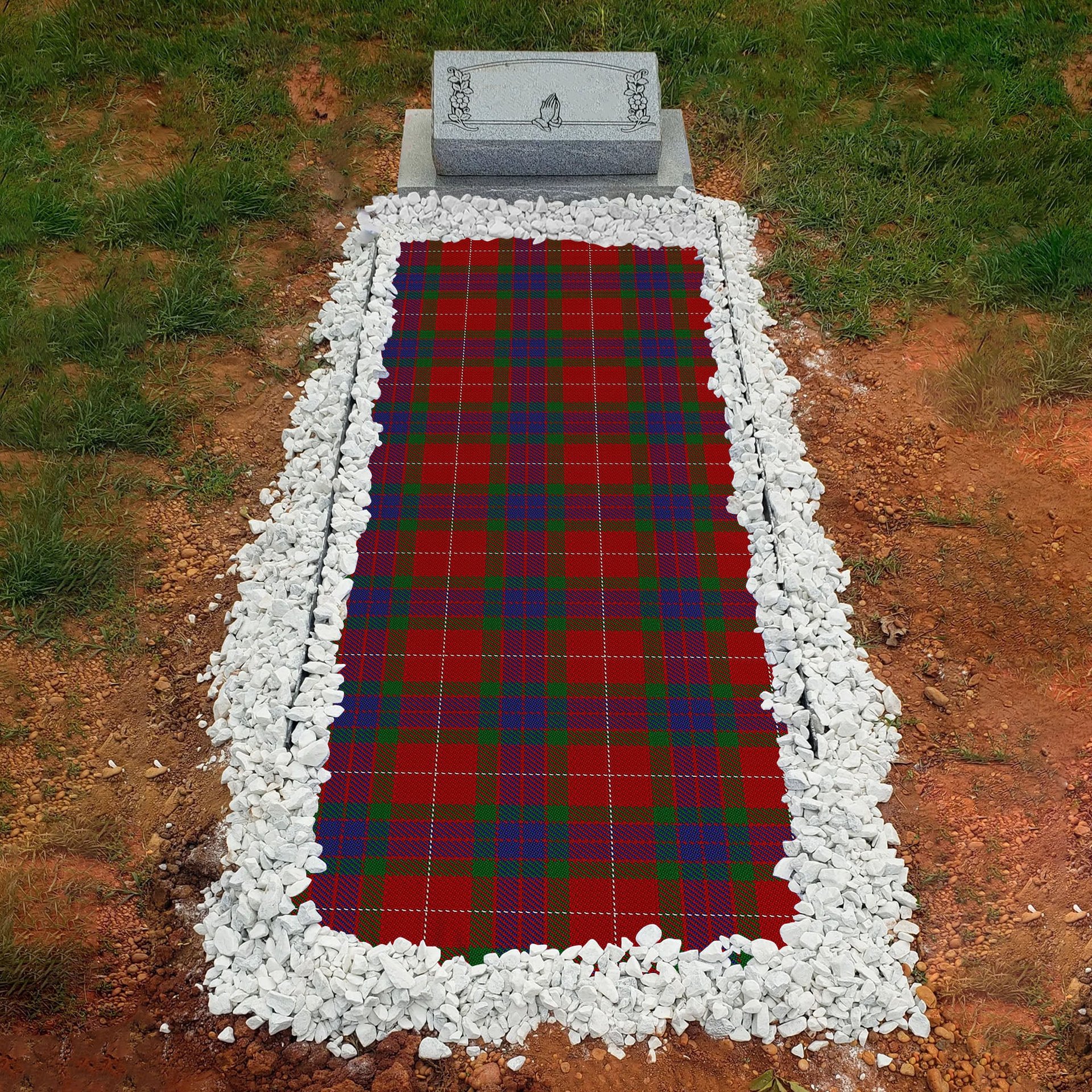 ScotsTee Shop Scottish Fraser Clan Tartan Grave Blanket For Cemetery Waterproof Custom Memorial