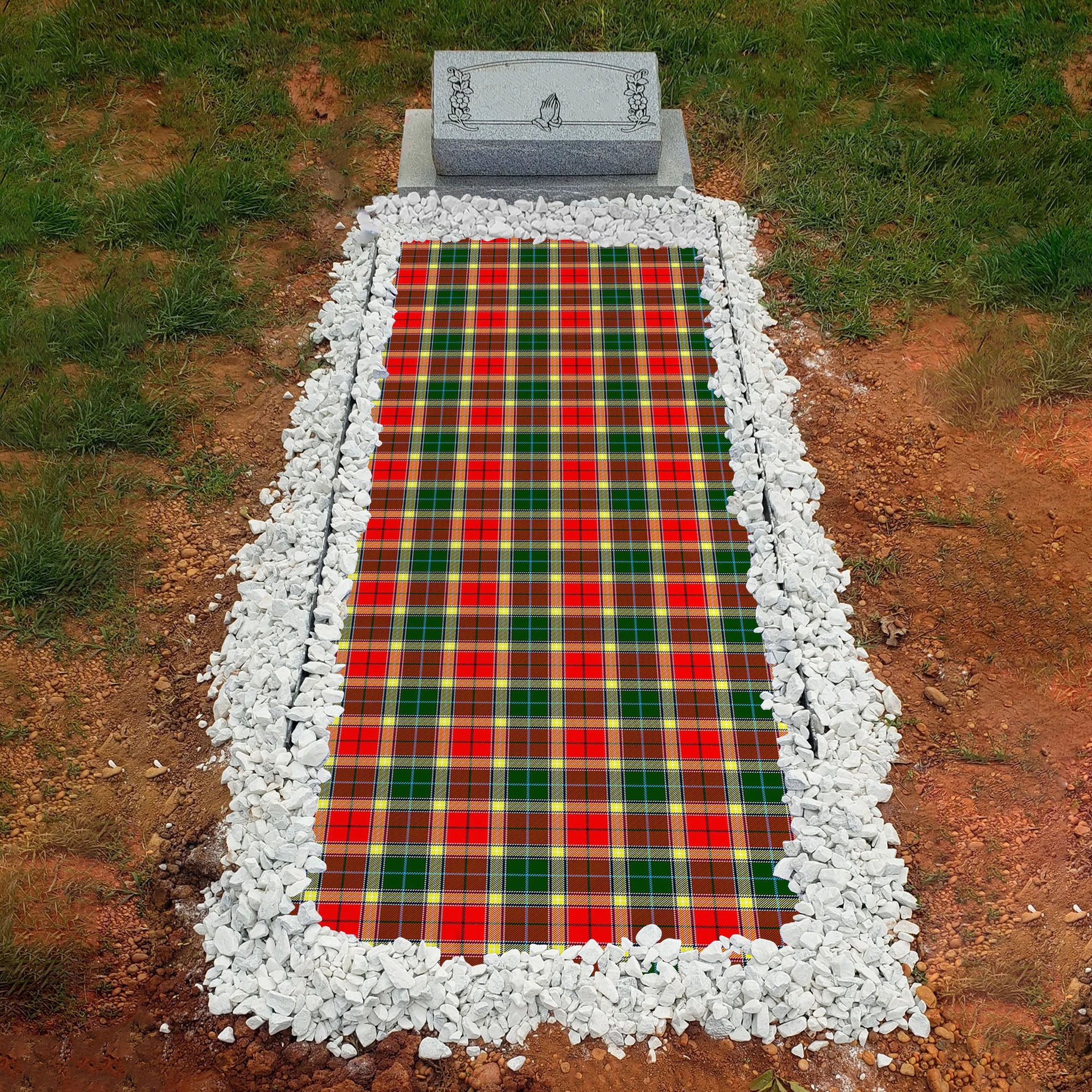 ScotsTee Shop Scottish Gibbs Clan Tartan Grave Blanket For Cemetery Waterproof Custom Memorial