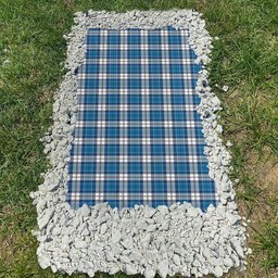 ScotsTee Shop Scottish Hutton SC Clan Tartan Grave Blanket For Cemetery Waterproof Custom Memorial