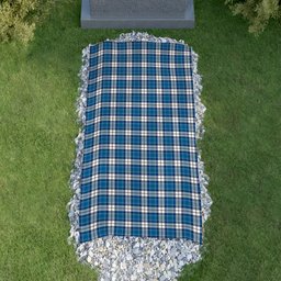 ScotsTee Shop Scottish Hutton SC Clan Tartan Grave Blanket For Cemetery Waterproof Custom Memorial