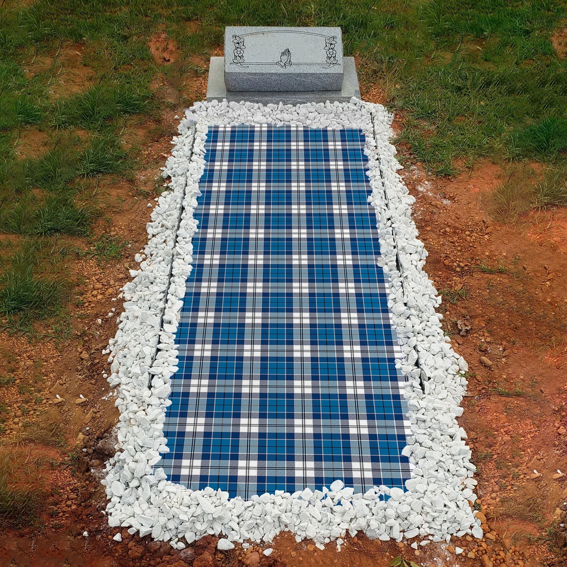 ScotsTee Shop Scottish Hutton SC Clan Tartan Grave Blanket For Cemetery Waterproof Custom Memorial