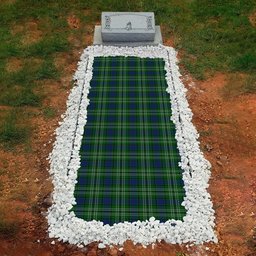 ScotsTee Shop Scottish Graden Clan Tartan Grave Blanket For Cemetery Waterproof Custom Memorial