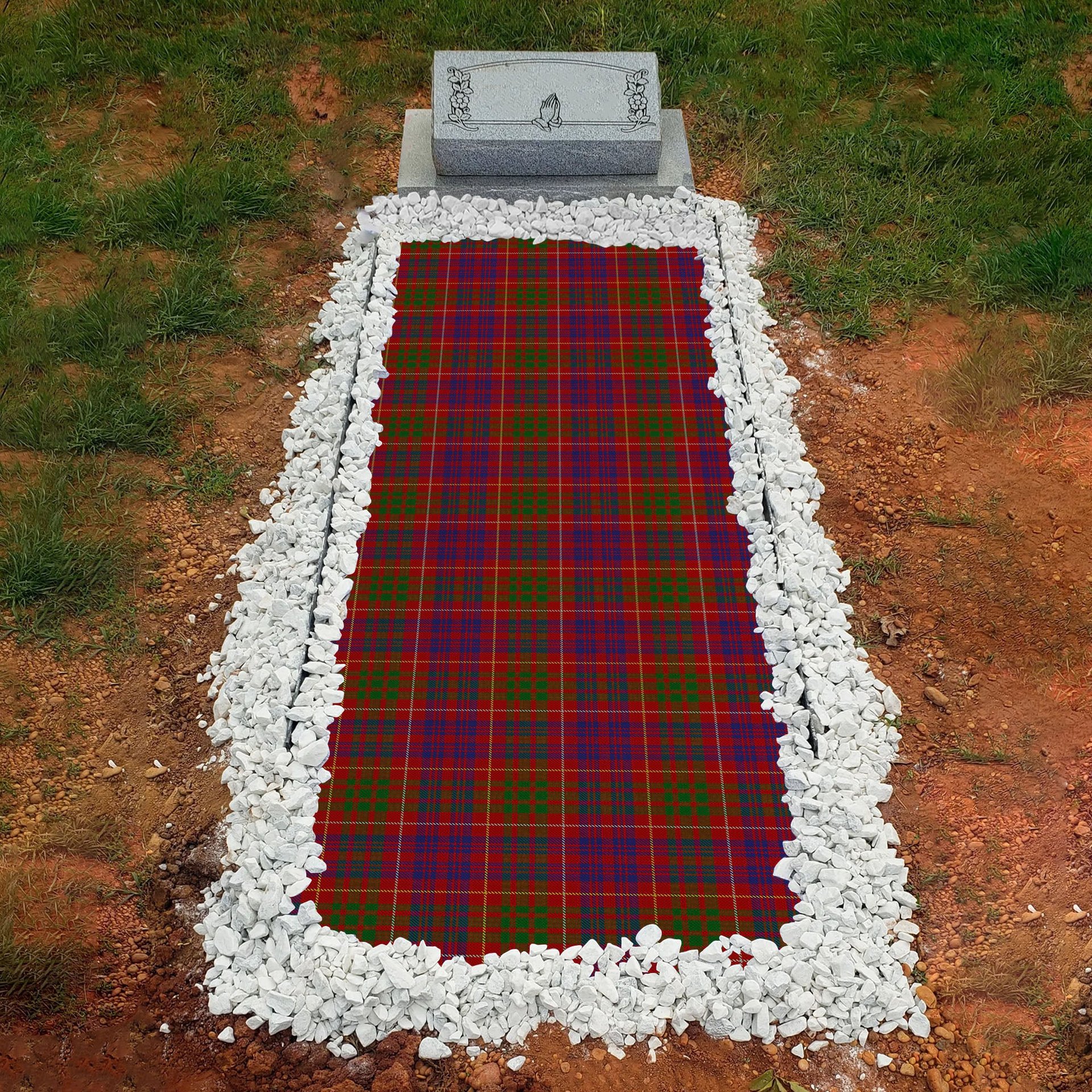ScotsTee Shop Scottish Fox Red Clan Tartan Grave Blanket For Cemetery Waterproof Custom Memorial