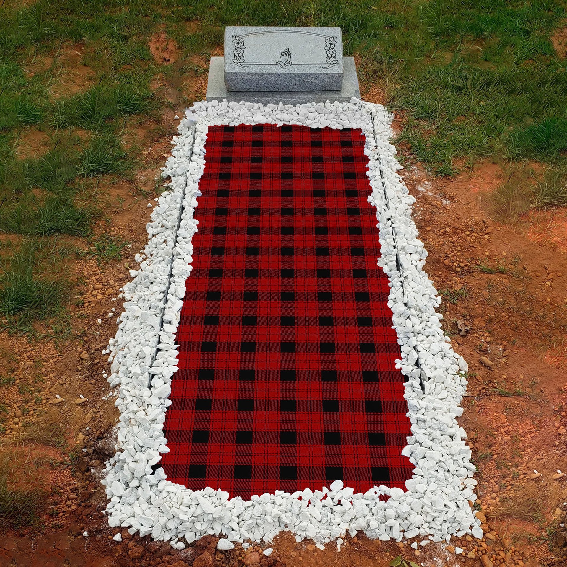 ScotsTee Shop Scottish Ewing Clan Tartan Grave Blanket For Cemetery Waterproof Custom Memorial