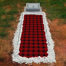 ScotsTee Shop Scottish Ewing Clan Tartan Grave Blanket For Cemetery Waterproof Custom Memorial
