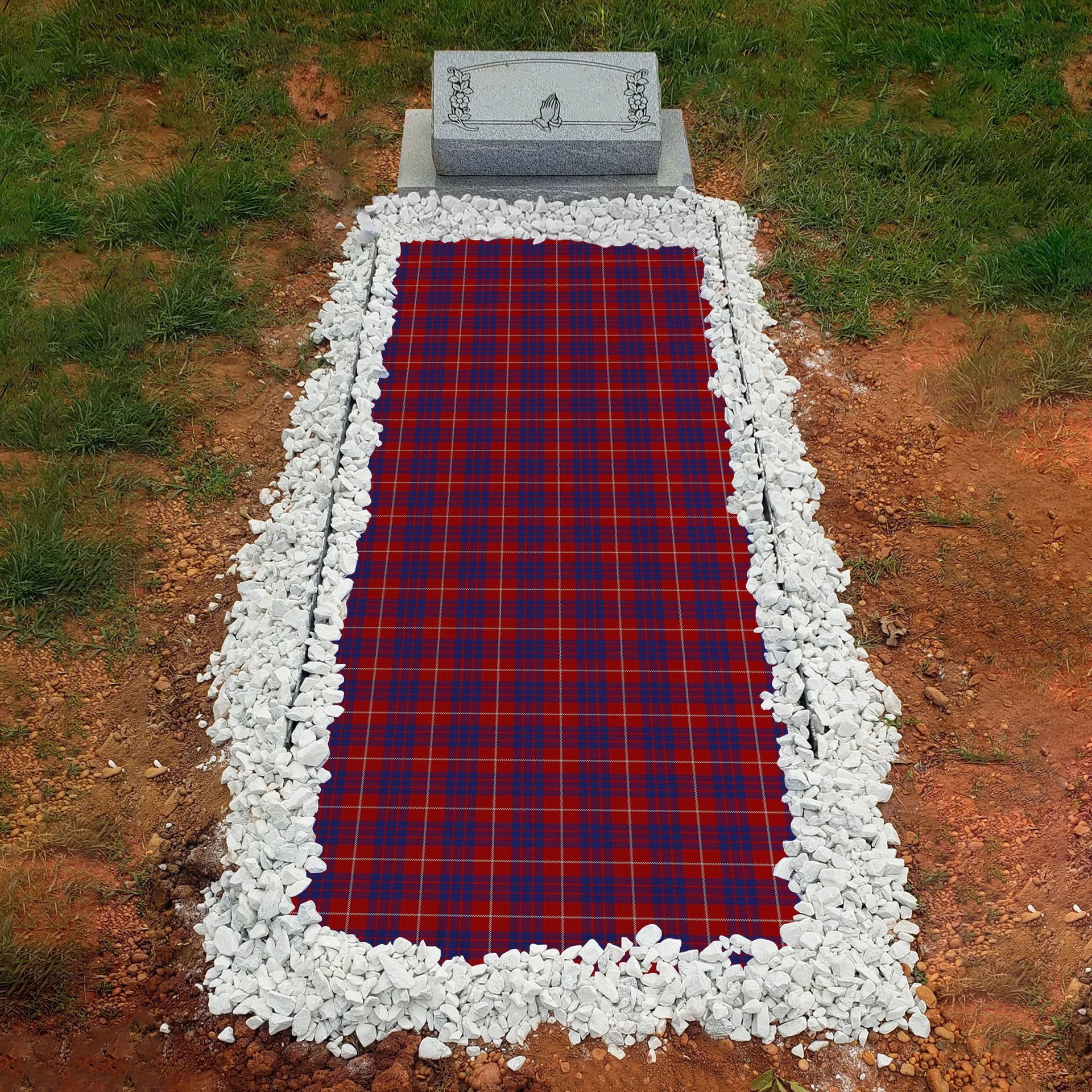 ScotsTee Shop Scottish Hamilton Clan Tartan Grave Blanket For Cemetery Waterproof Custom Memorial