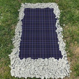 ScotsTee Shop Scottish Frisken Clan Tartan Grave Blanket For Cemetery Waterproof Custom Memorial