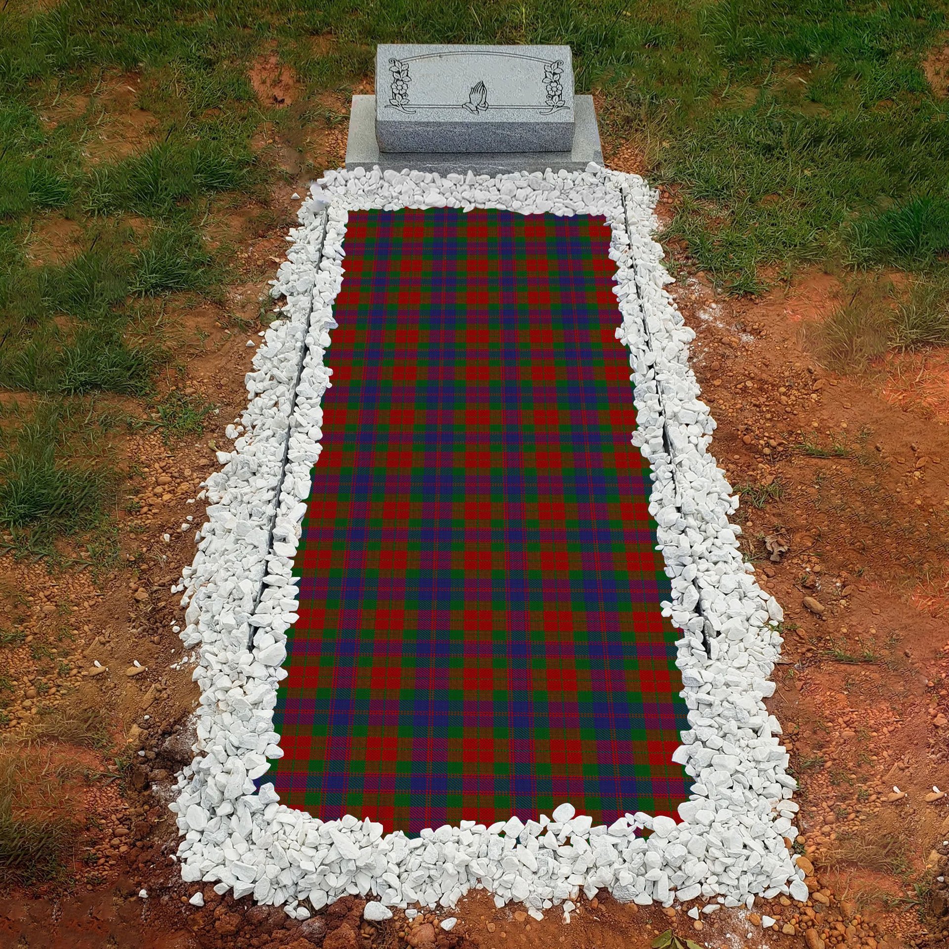 ScotsTee Shop Scottish Fraser 1800 Clan Tartan Grave Blanket For Cemetery Waterproof Custom Memorial