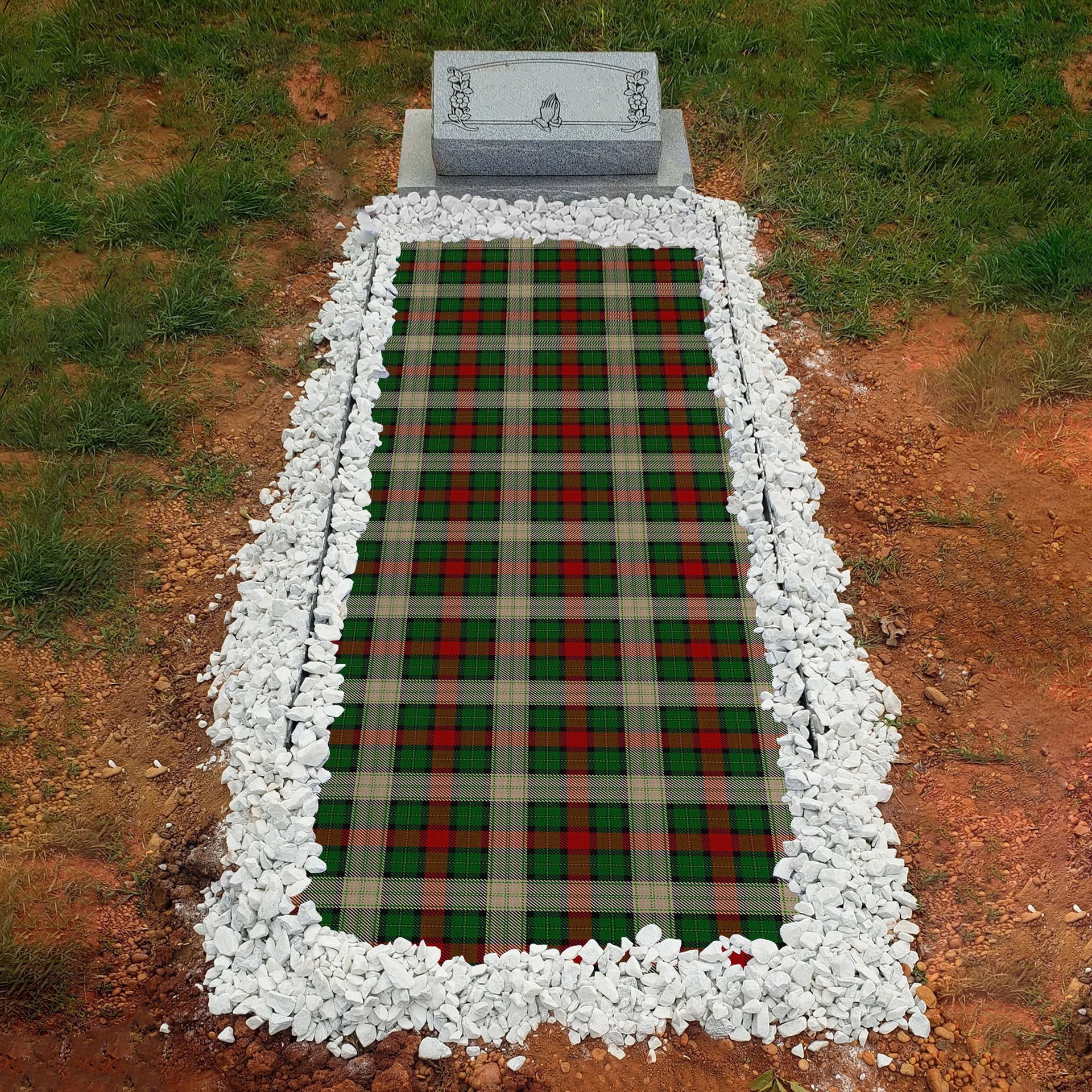 ScotsTee Shop Scottish Hohenzollern Staff Clan Tartan Grave Blanket For Cemetery Waterproof Custom Memorial