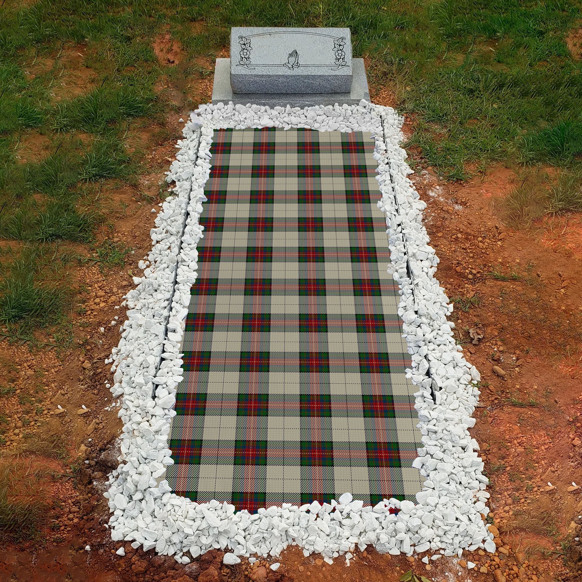 ScotsTee Shop Scottish Hohenzollern Clan Tartan Grave Blanket For Cemetery Waterproof Custom Memorial