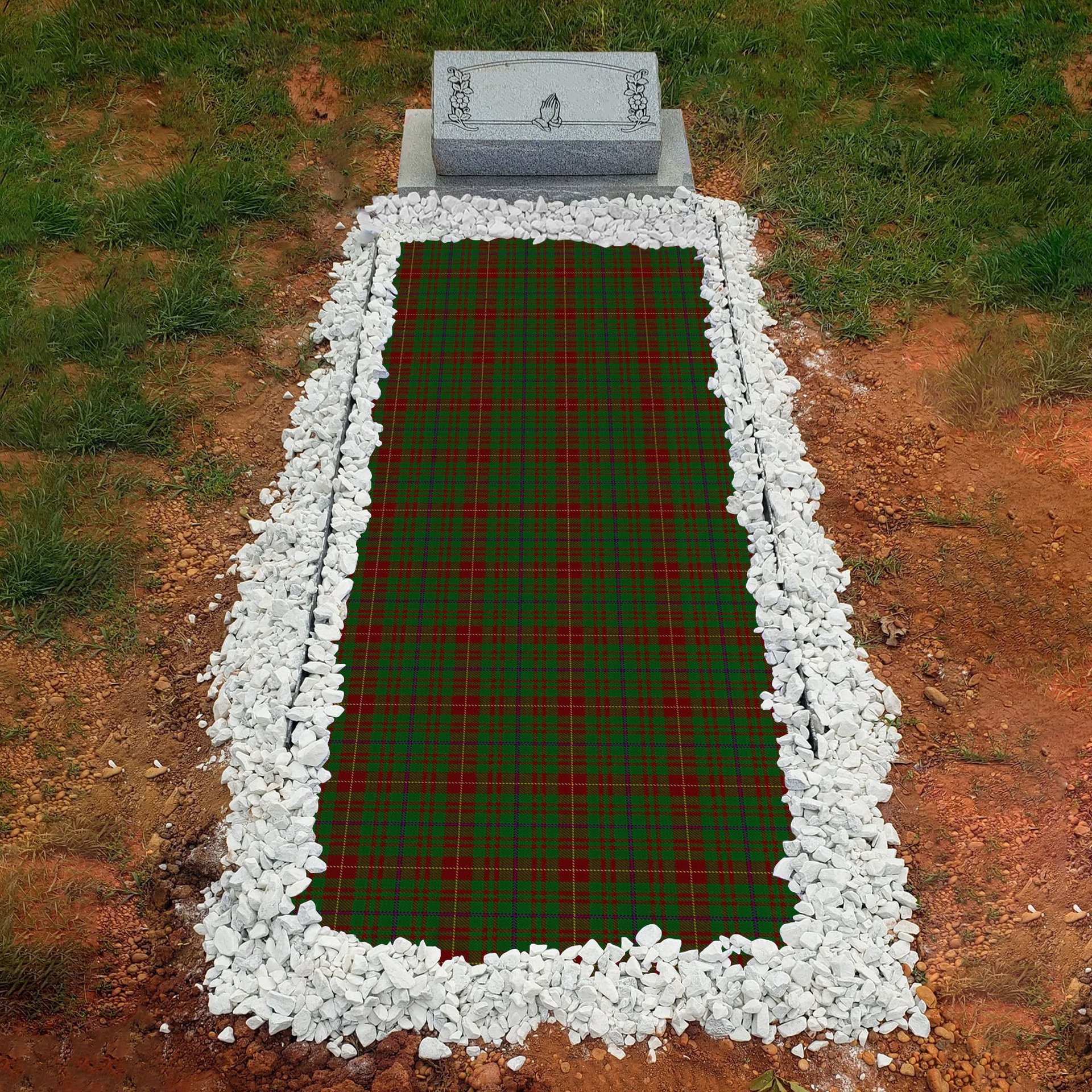 ScotsTee Shop Scottish Fulton Clan Tartan Grave Blanket For Cemetery Waterproof Custom Memorial
