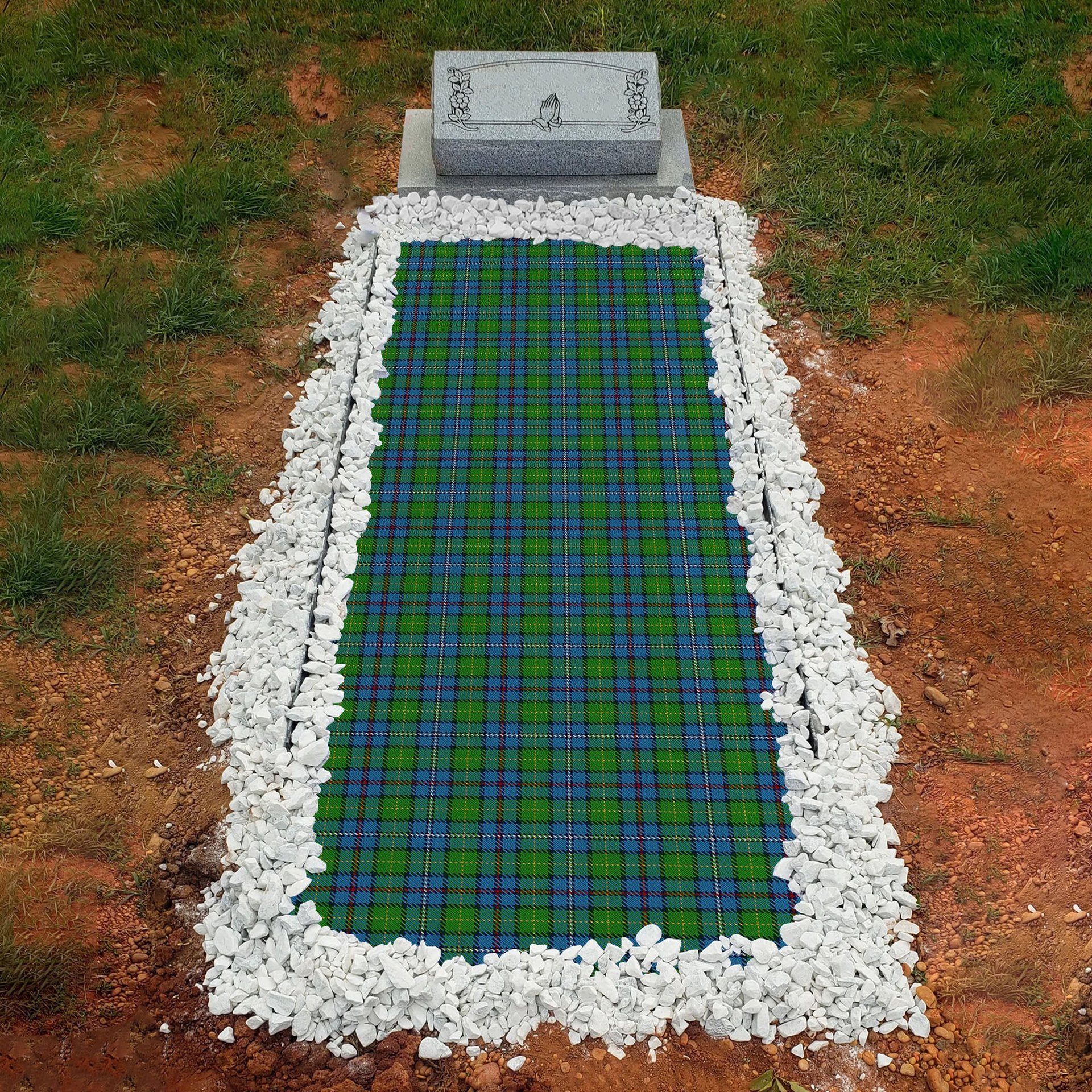 ScotsTee Shop Scottish Hosey Clan Tartan Grave Blanket For Cemetery Waterproof Custom Memorial