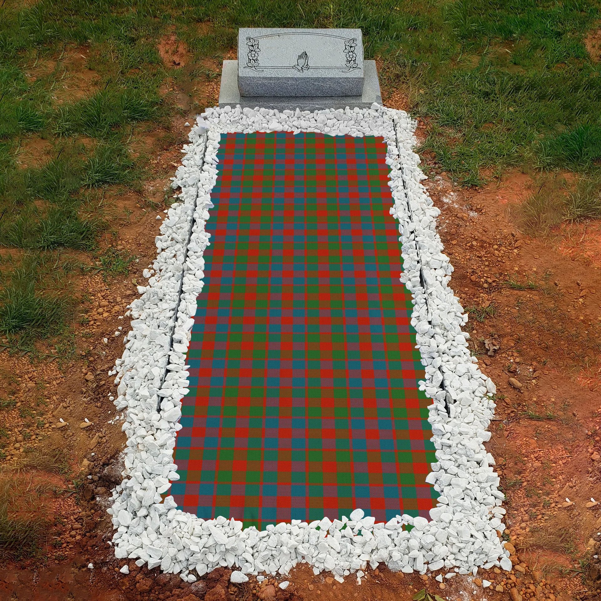 ScotsTee Shop Scottish Gow Ancient Clan Tartan Grave Blanket For Cemetery Waterproof Custom Memorial