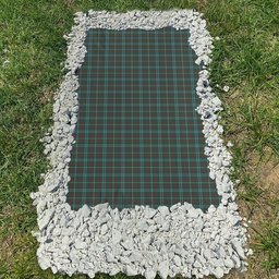 ScotsTee Shop Scottish Dundee Green Clan Tartan Grave Blanket For Cemetery Waterproof Custom Memorial