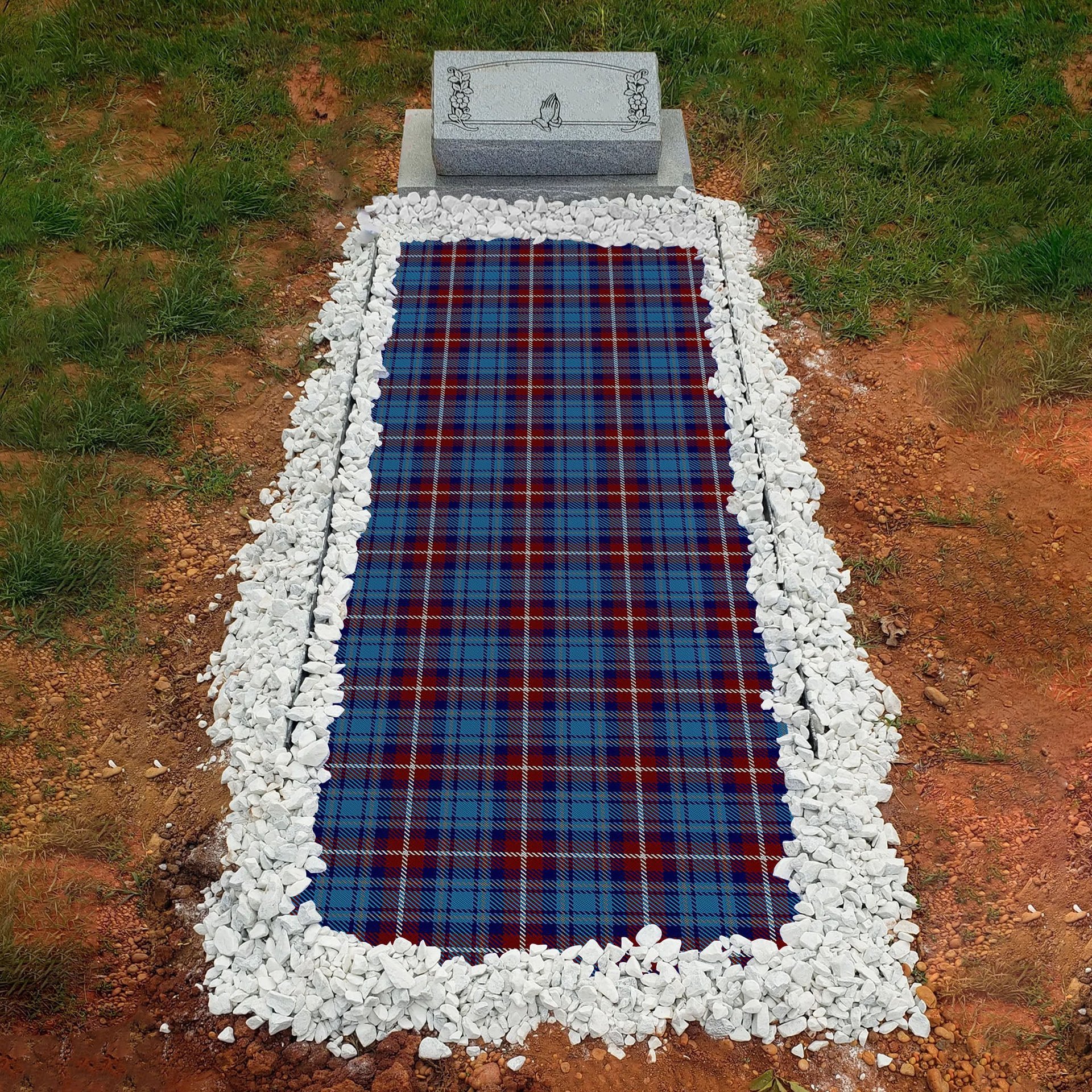 ScotsTee Shop Scottish Greer Clan Tartan Grave Blanket For Cemetery Waterproof Custom Memorial