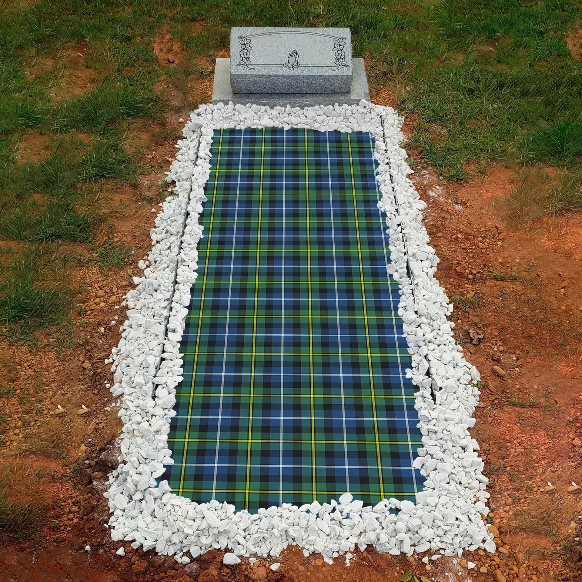 ScotsTee Shop Scottish MacNeill Of Barra Ancient Clan Tartan Grave Blanket For Cemetery Waterproof Custom Memorial