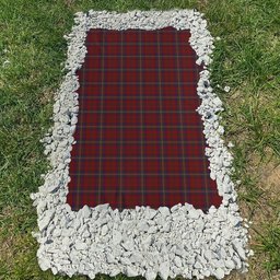 ScotsTee Shop Scottish MacClure Clan Tartan Grave Blanket For Cemetery Waterproof Custom Memorial