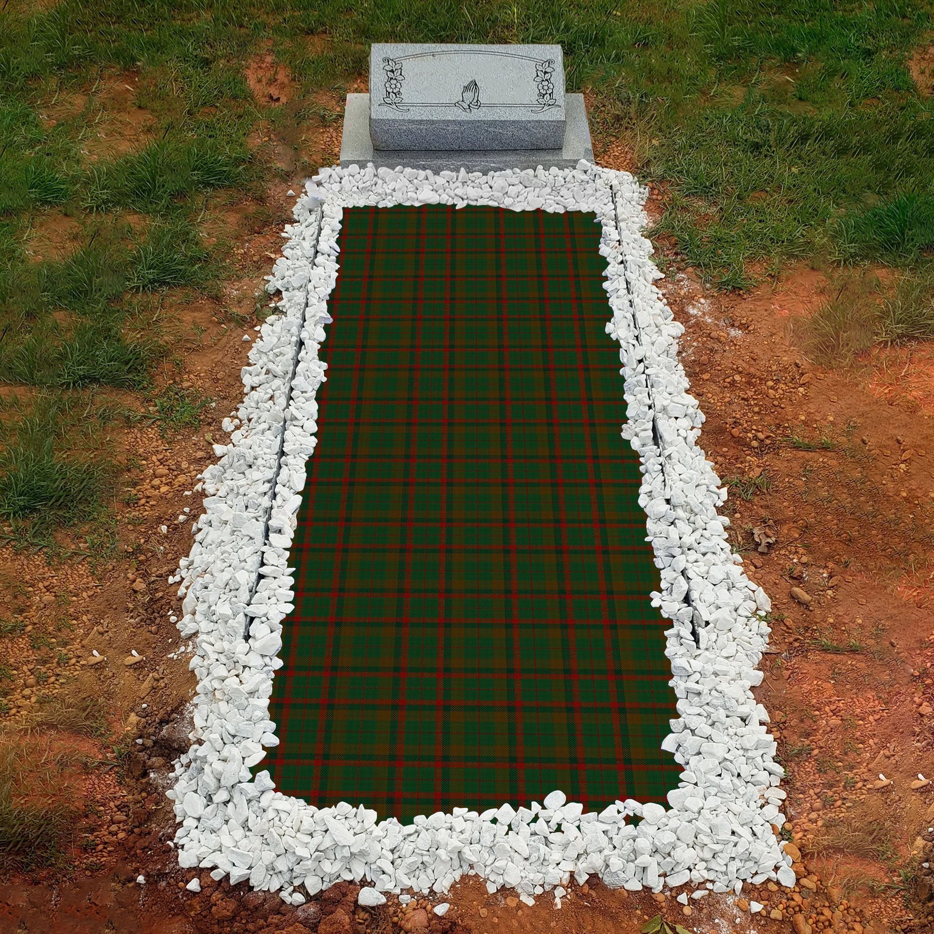ScotsTee Shop Scottish MacNachten Hunting Clan Tartan Grave Blanket For Cemetery Waterproof Custom Memorial