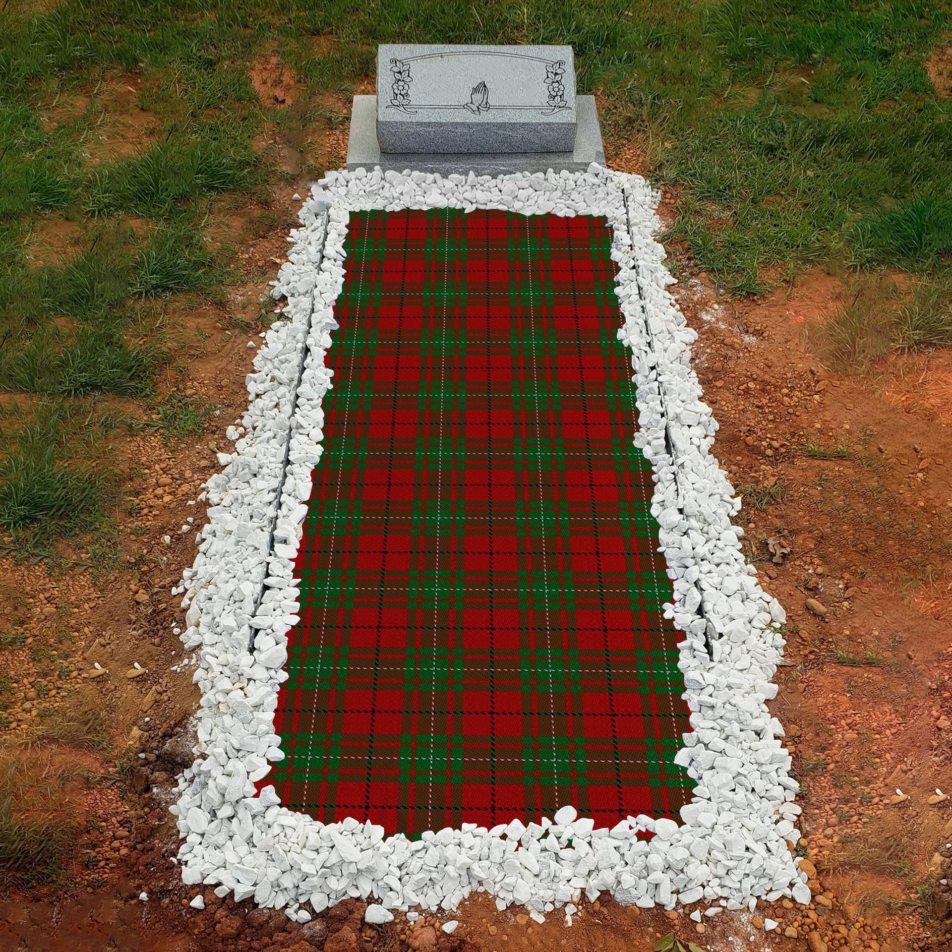 ScotsTee Shop Scottish MacAulay Clan Tartan Grave Blanket For Cemetery Waterproof Custom Memorial