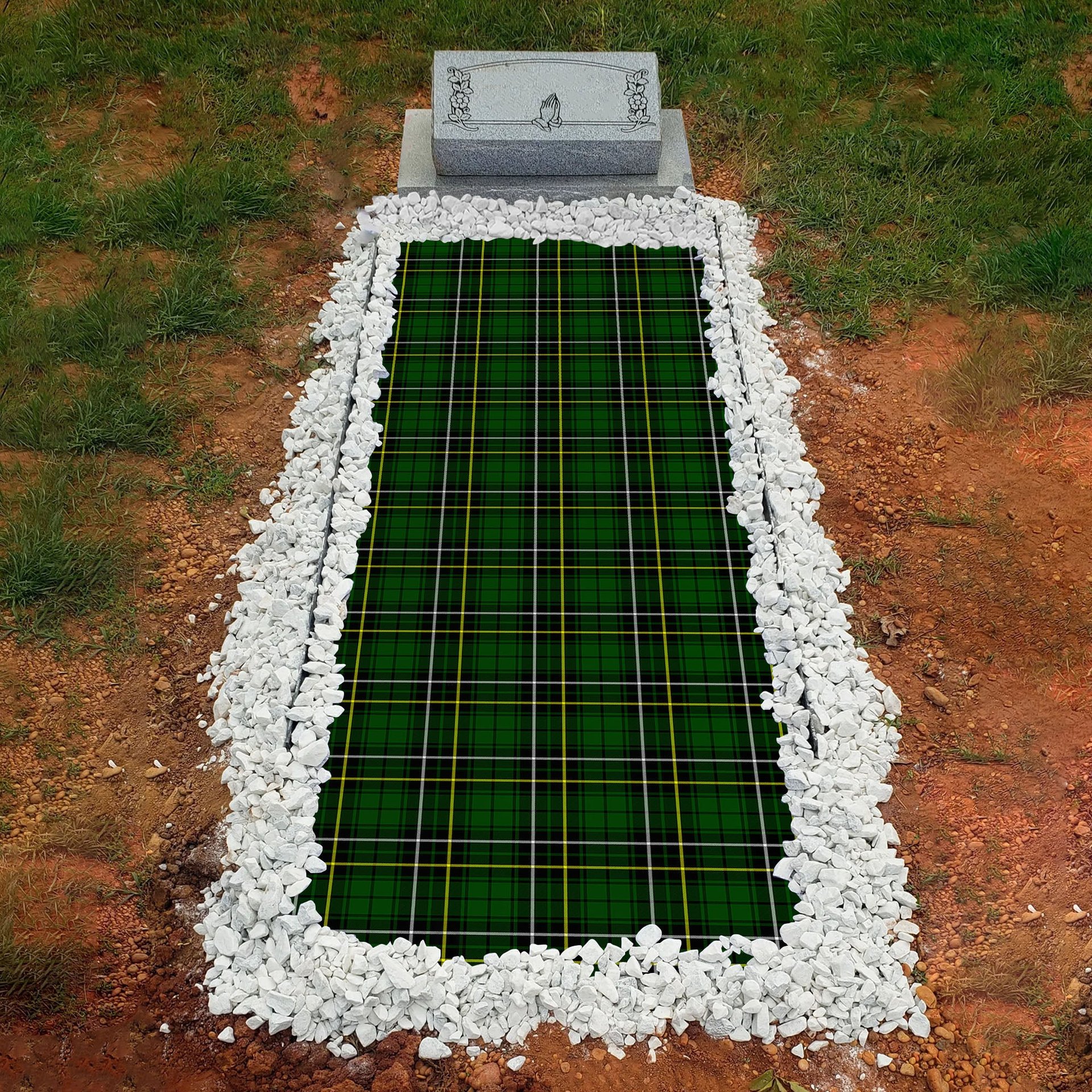 ScotsTee Shop Scottish MacAlpine Modern Clan Tartan Grave Blanket For Cemetery Waterproof Custom Memorial