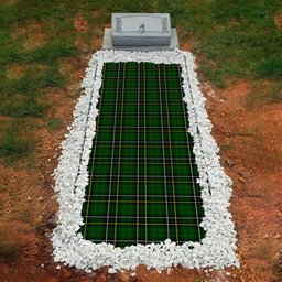 ScotsTee Shop Scottish MacAlpine Modern Clan Tartan Grave Blanket For Cemetery Waterproof Custom Memorial