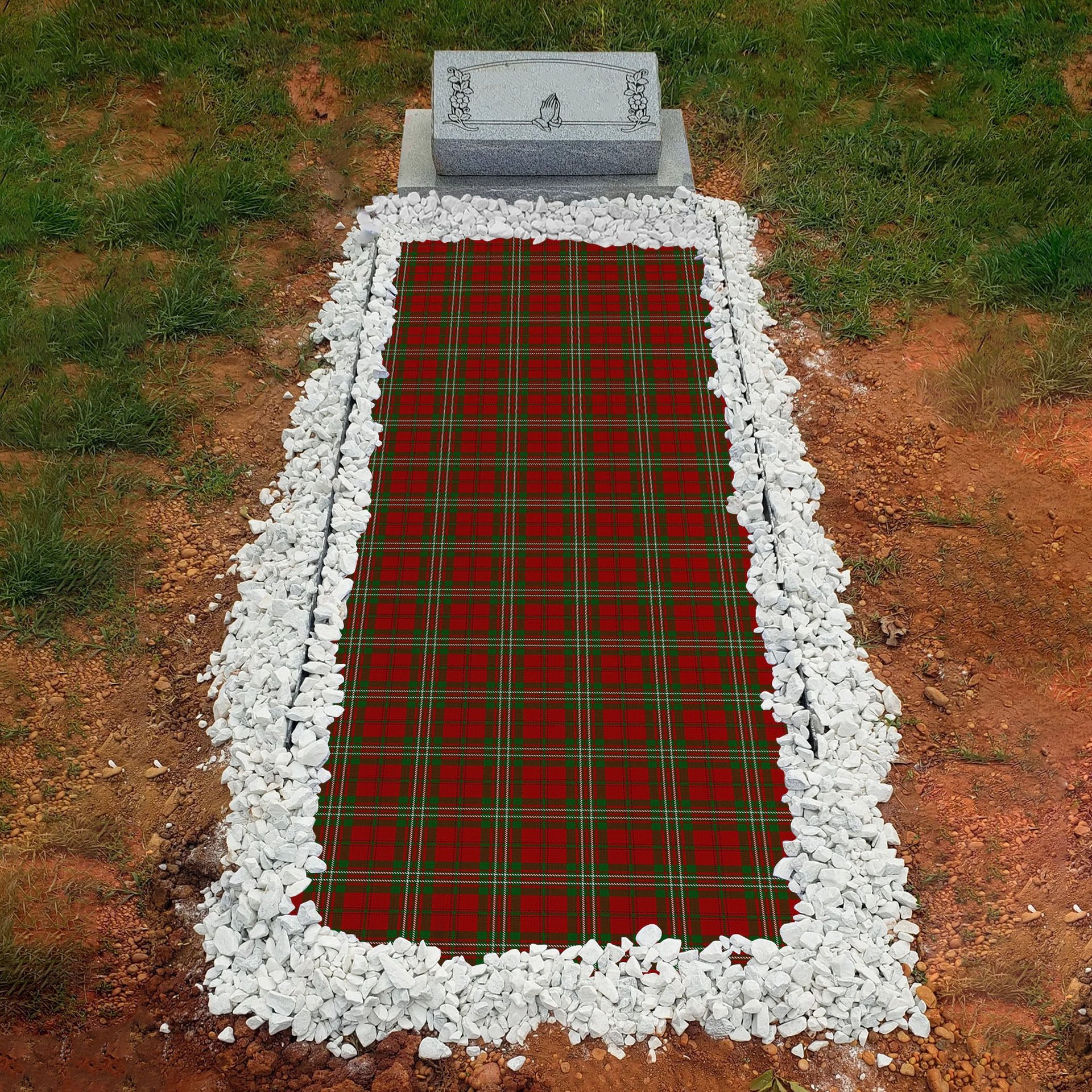 ScotsTee Shop Scottish Langlands Clan Tartan Grave Blanket For Cemetery Waterproof Custom Memorial