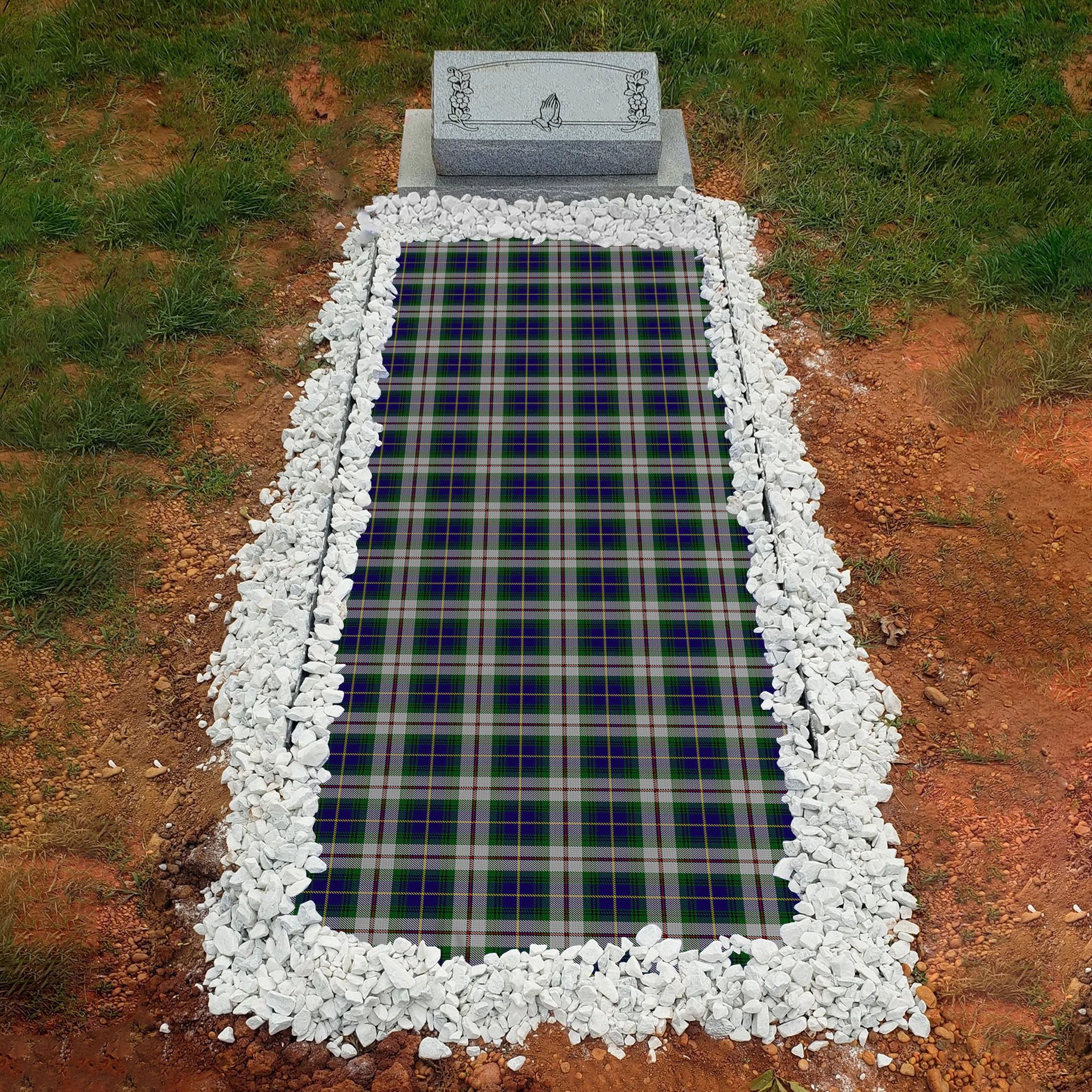 ScotsTee Shop Scottish MacLeod of California Clan Tartan Grave Blanket For Cemetery Waterproof Custom Memorial