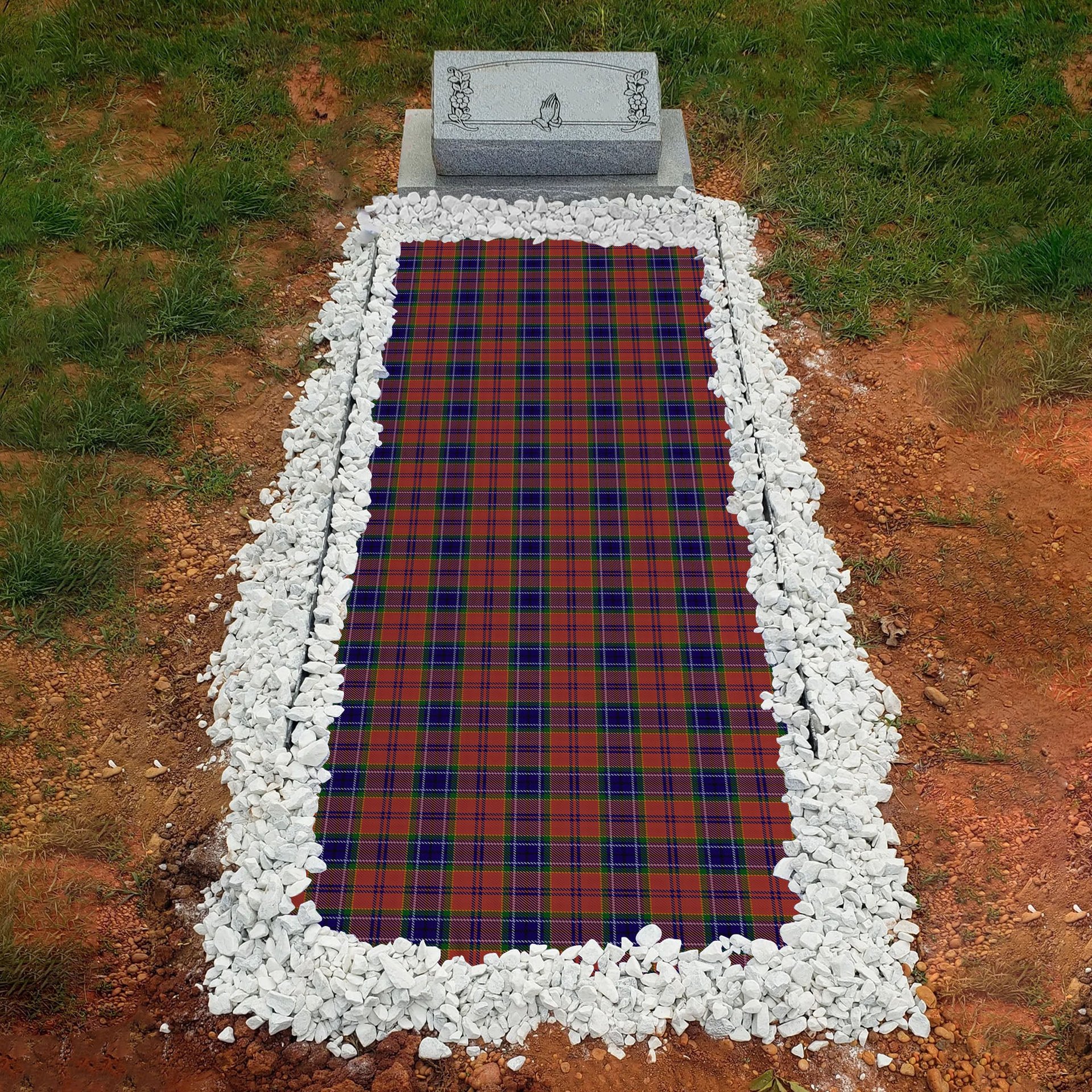ScotsTee Shop Scottish MacCreary Clan Tartan Grave Blanket For Cemetery Waterproof Custom Memorial