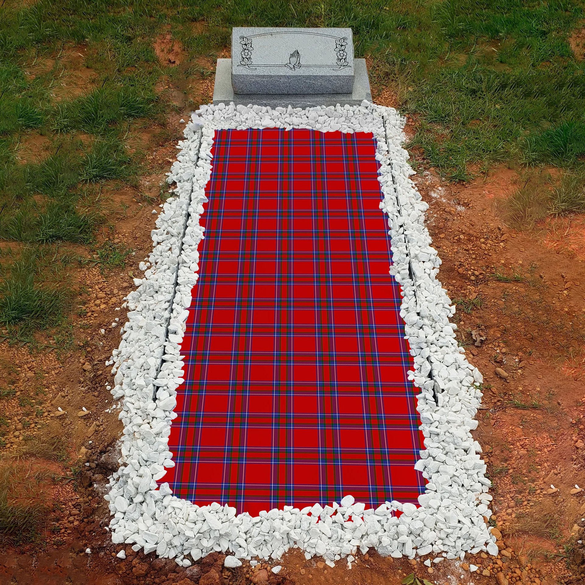 ScotsTee Shop Scottish Inverness District Clan Tartan Grave Blanket For Cemetery Waterproof Custom Memorial