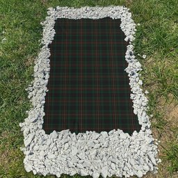 ScotsTee Shop Scottish Kalkofen Clan Tartan Grave Blanket For Cemetery Waterproof Custom Memorial
