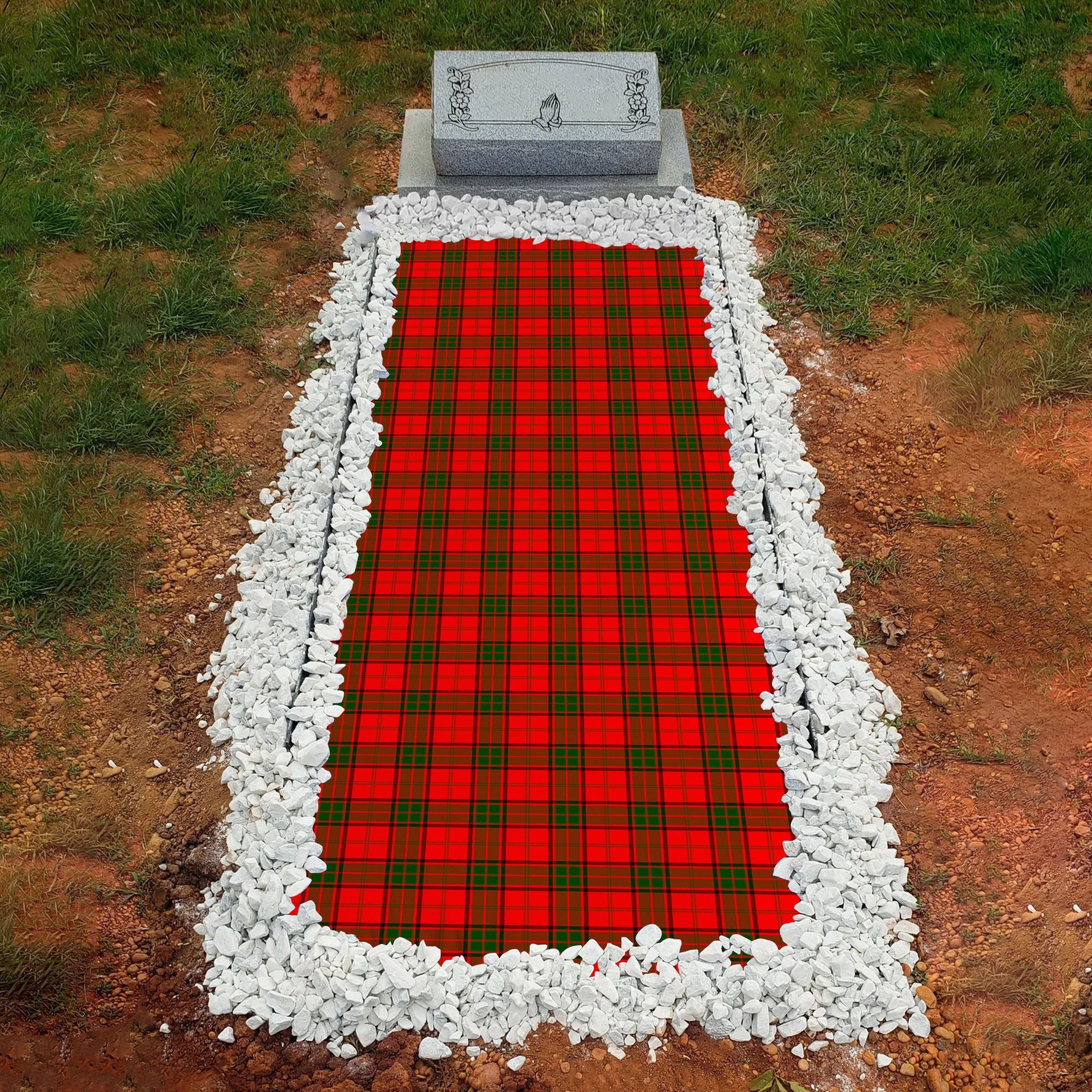 ScotsTee Shop Scottish Herries Clan Tartan Grave Blanket For Cemetery Waterproof Custom Memorial
