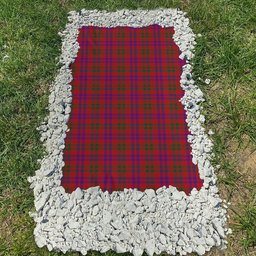 ScotsTee Shop Scottish Lovat or Fraser Clan Tartan Grave Blanket For Cemetery Waterproof Custom Memorial