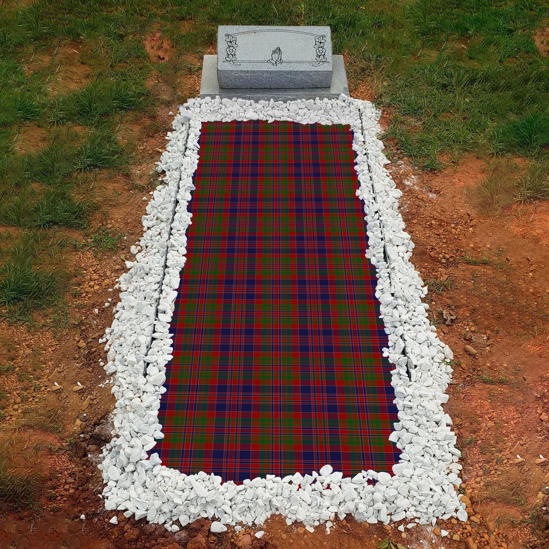 ScotsTee Shop Scottish MacDonald of Boisdale Clan Tartan Grave Blanket For Cemetery Waterproof Custom Memorial