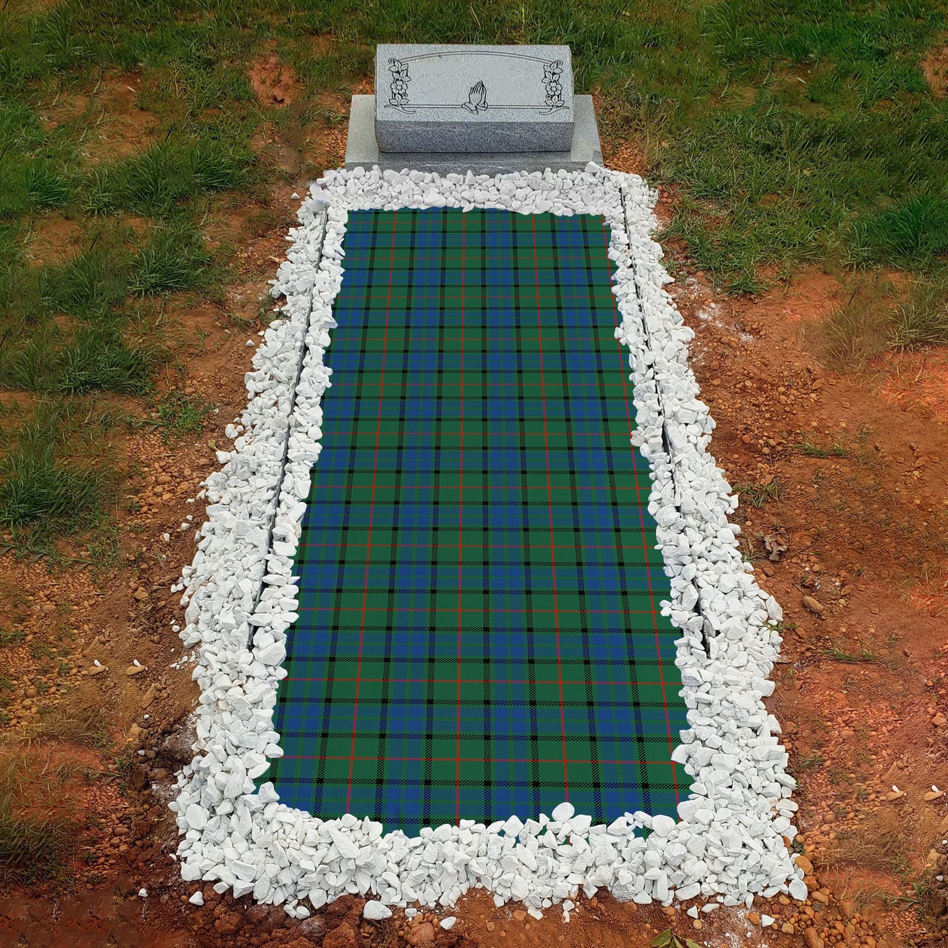 ScotsTee Shop Scottish Lauder Clan Tartan Grave Blanket For Cemetery Waterproof Custom Memorial