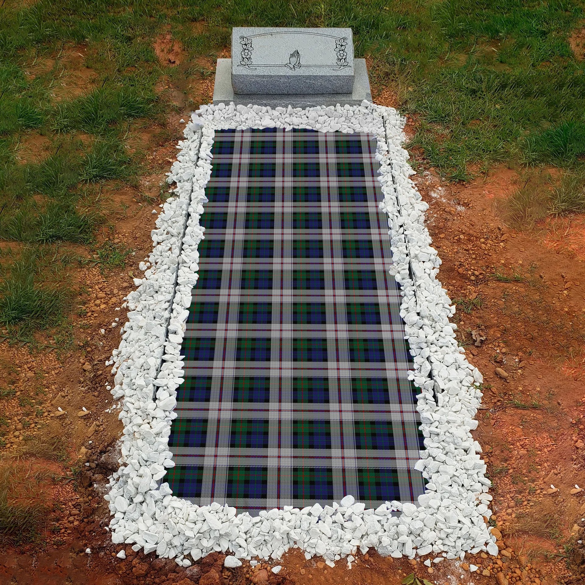ScotsTee Shop Scottish Lauder Dress Clan Tartan Grave Blanket For Cemetery Waterproof Custom Memorial