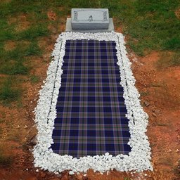 ScotsTee Shop Scottish Heston Clan Tartan Grave Blanket For Cemetery Waterproof Custom Memorial