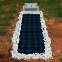 ScotsTee Shop Scottish Hutton Clan Tartan Grave Blanket For Cemetery Waterproof Custom Memorial