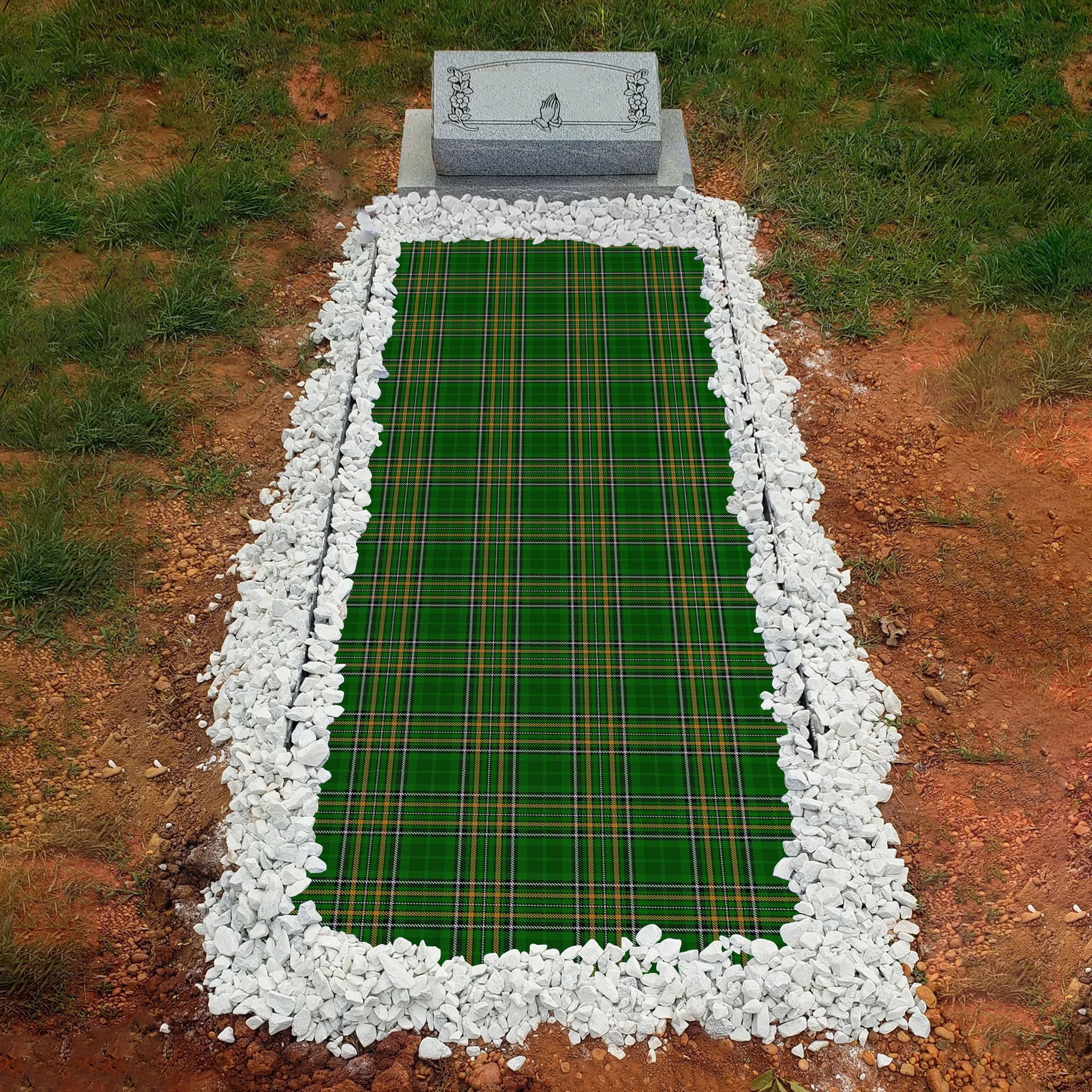 ScotsTee Shop Scottish Ireland National Clan Tartan Grave Blanket For Cemetery Waterproof Custom Memorial