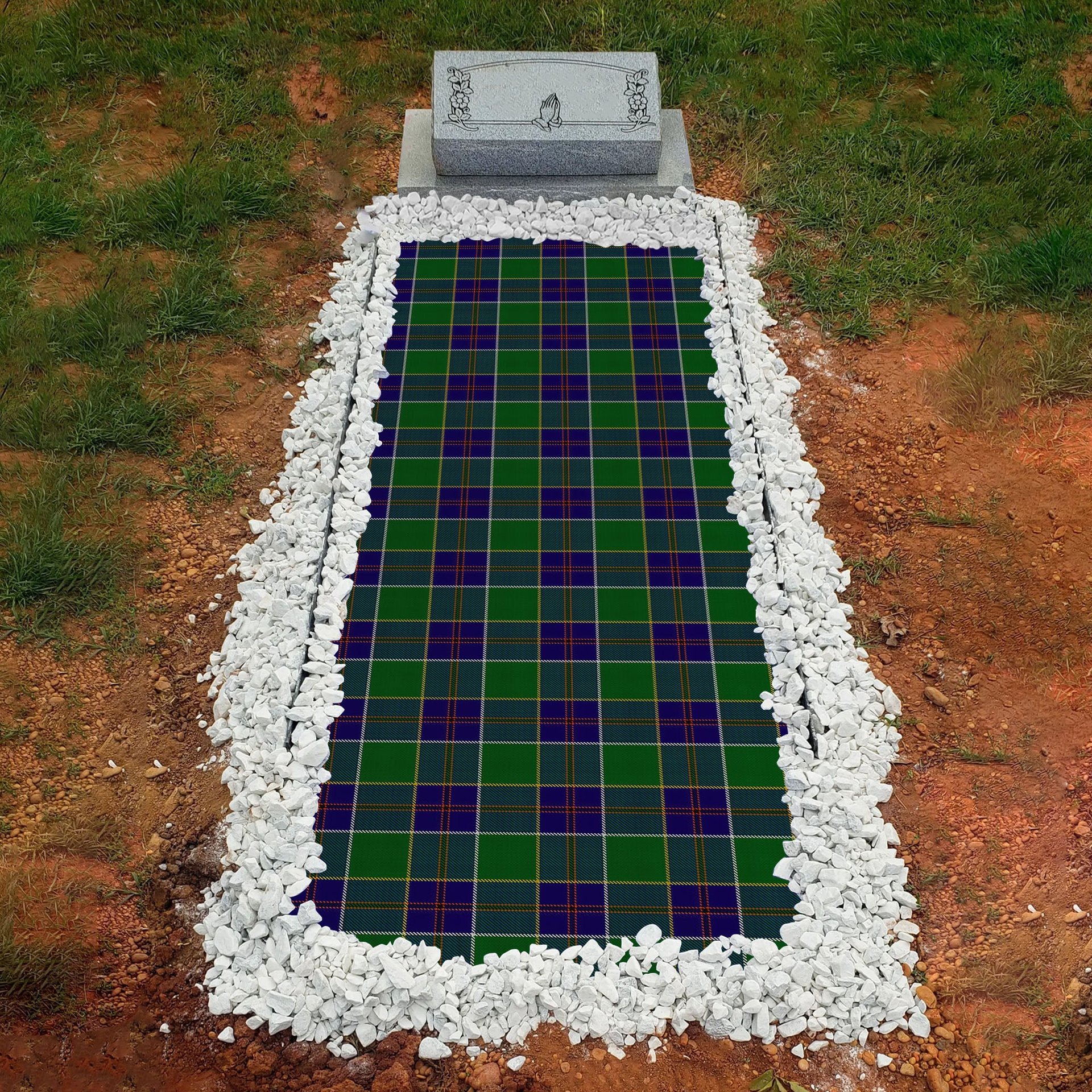 ScotsTee Shop Scottish Inkster Clan Tartan Grave Blanket For Cemetery Waterproof Custom Memorial